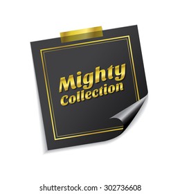 Mighty Collection Golden Sticky Notes Vector Icon Design