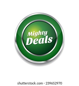 Mighty Deals Green Vector Icon Button