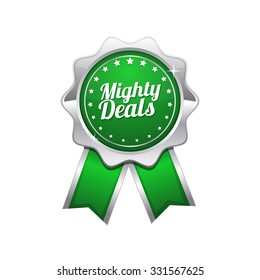 Mighty Deals Green Vector Icon Design