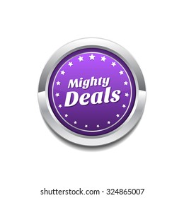 Mighty Deals Purple Vector Icon Button