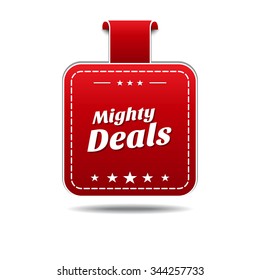 Mighty Deals Red Vector Icon Design