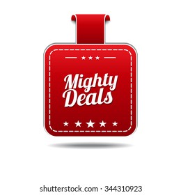 Mighty Deals Red Vector Icon Design