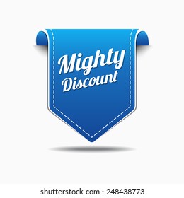 Mighty Discount Blue Vector Icon Design