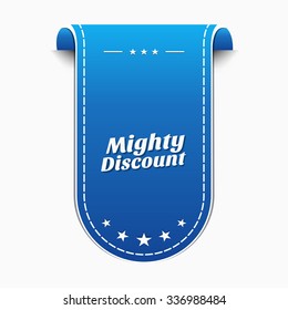 Mighty Discount Blue Vector Icon Design