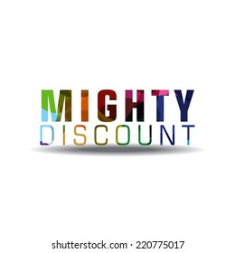 Mighty Discount Colorful Vector Icon Design