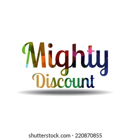 Mighty Discount Colorful Vector Icon Design