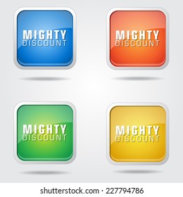 Mighty Discount Colorful Vector Icon Design