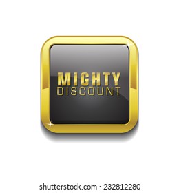 Mighty Discount Gold Vector Icon Button