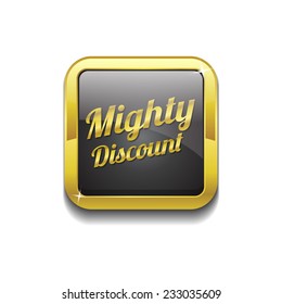 Mighty Discount Gold Vector Icon Button