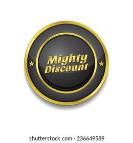 Mighty Discount Gold Vector Icon Button