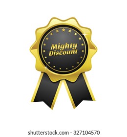 Mighty Discount golden Vector Icon Design