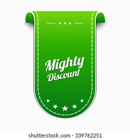 Mighty Discount Green Vector Icon Design