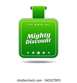 Mighty Discount Green Vector Icon Design