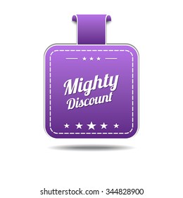 Mighty Discount Violet Vector Icon Design