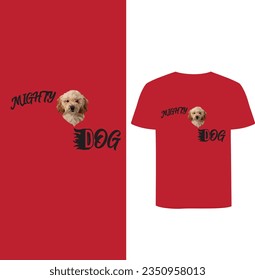 Mighty Dog t-shirt simple and red collour design