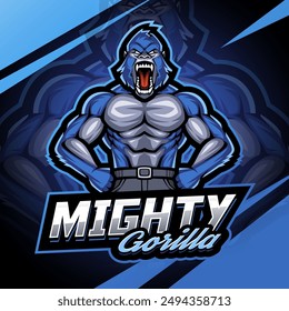 Mighty gorilla mascot logo desain