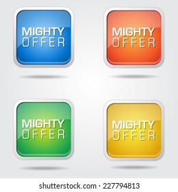 Mighty Offer Colorful Vector Icon Design