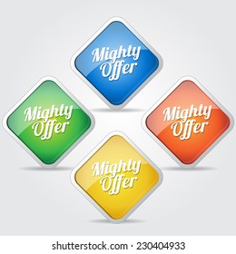 Mighty Offer Colorful Vector Icon Design