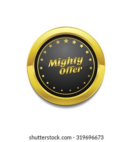 Mighty Offer Golden Vector Icon Button