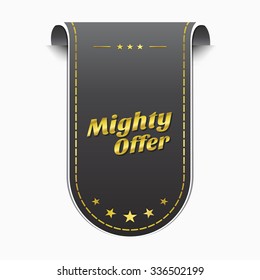 Mighty Offer golden Vector Icon Design