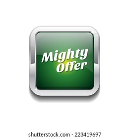 Mighty Offer Green Vector Icon Button