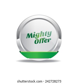 Mighty Offer Green Vector Icon Button