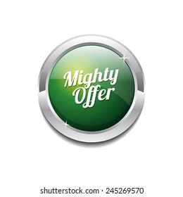 Mighty Offer Green Vector Icon Button