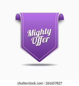 Mighty Offer Purple Vector Icon Design