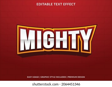 mighty text effect template with abstract and bold style use for business logo and brand