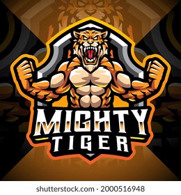 Mighty tigers esport mascot logo design