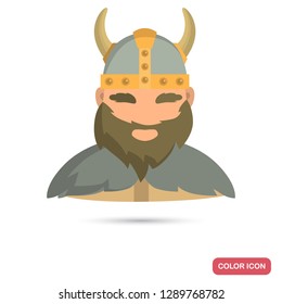 Mighty viking color flat icon for web and mobile design