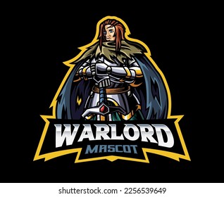 Mighty Warlord with a Sword Weapon. A Symbol of Unstoppable Force and Leadership