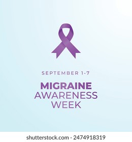 Migraine Awareness Week design template good for celebration. ribbon design template. ribbon vector. flat design. eps 10.