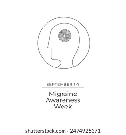 Migraine Awareness Week line art vector design. eps 10.  continuous line.