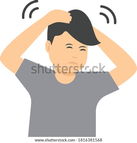 Migraine in flat style, headache 
