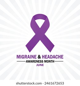 Migraine and Headache awareness month. June. Holiday concept. Template for background, banner, card, poster with text inscription.