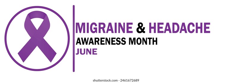 Migraine and Headache awareness month. June. Suitable for greeting card, poster and banner. Vector illustration.