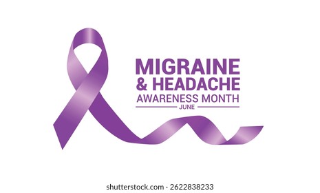 Migraine and Headache Awareness Month is observed in June each year, This month aims to raise public awareness about migraines and headaches Banner poster illustration Background