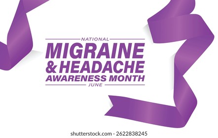 Migraine and Headache Awareness Month is observed in June each year, This month aims to raise public awareness about migraines and headaches Banner poster illustration Background