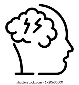 Migraine icon. Outline migraine vector icon for web design isolated on white background