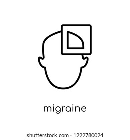 Migraine icon. Trendy modern flat linear vector Migraine icon on white background from thin line Diseases collection, editable outline stroke vector illustration