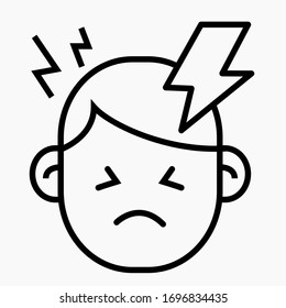 Migraine Linear Icon Sick Icon Thin Stock Vector (Royalty Free ...