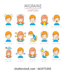 Migraine Symptom Images Stock Photos Vectors Shutterstock