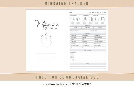 Migraine Tracker Interior Template Design