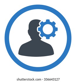 Migraine vector icon. Style is bicolor flat rounded symbol, smooth blue colors, rounded angles, white background.