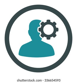 Migraine vector icon. Style is bicolor flat rounded symbol, soft blue colors, rounded angles, white background.