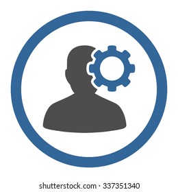 Migraine vector icon. Style is bicolor flat rounded symbol, cobalt and gray colors, rounded angles, white background.