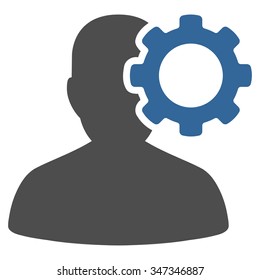 Migraine vector icon. Style is bicolor flat symbol, cobalt and gray colors, rounded angles, white background.