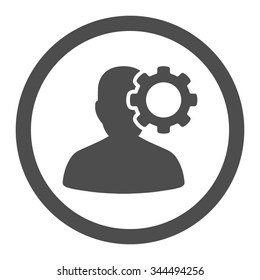 Migraine vector icon. Style is flat rounded symbol, gray color, rounded angles, white background.