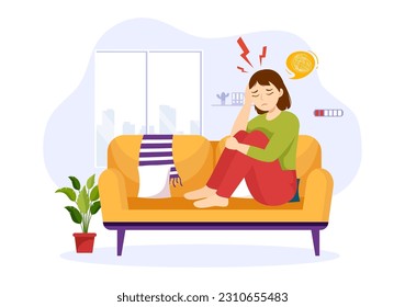 Migraine Vector Illustration People Suffers from Headaches, Stress and Migraines in Healthcare Flat Cartoon Hand Drawn Background Templates